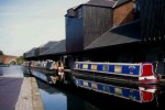 Covetry Canal: Coventry Basin Narrowboats moored - October 1995.