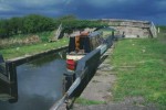 Leeds & Liverpool - Rufford Branch: German's Lock No 5 Lorna-Ann in - April 1996.